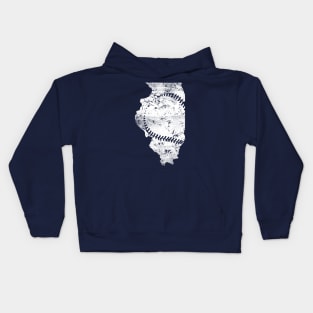 Illinois with Baseball Strings Kids Hoodie